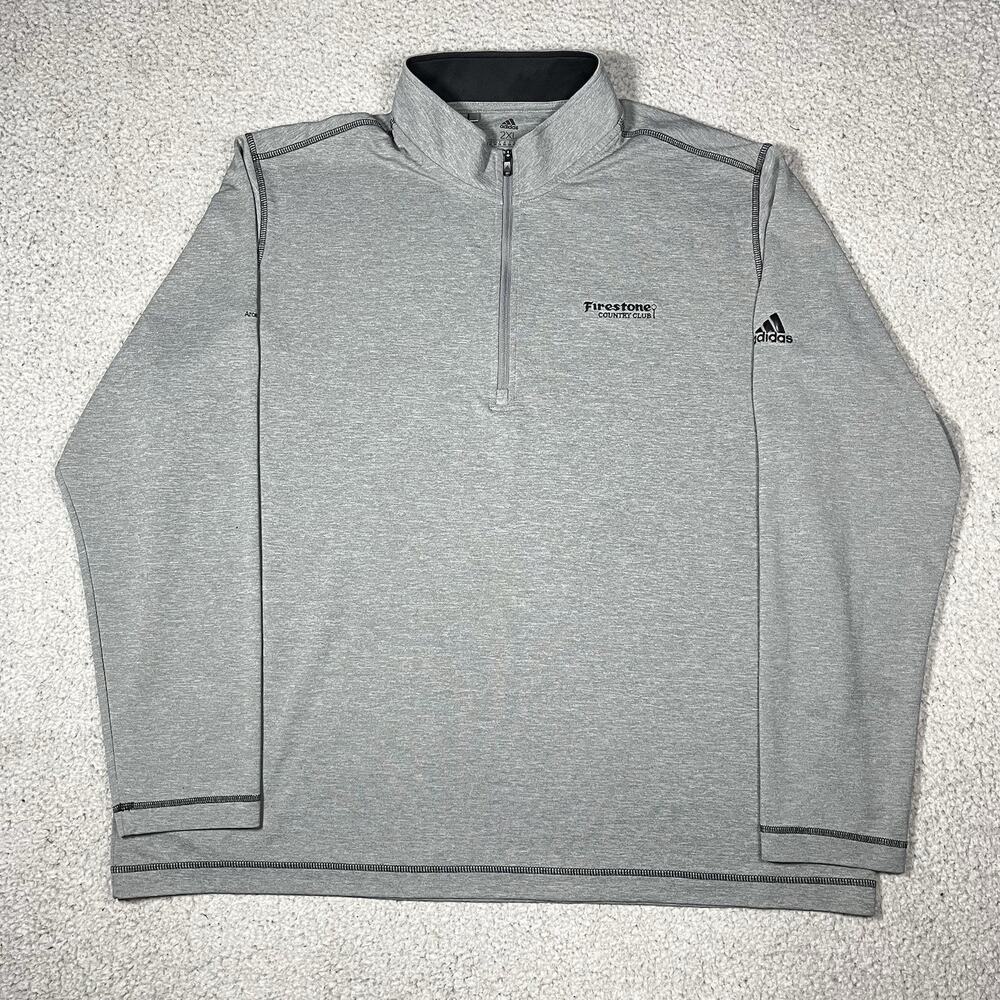 Adidas 1/4 Zip Pullover Mens 2XL Gray Firestone Country Club Golf Logo Jacket